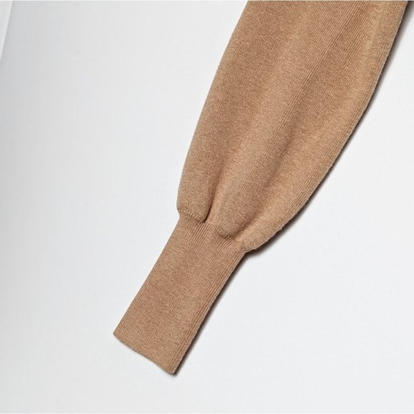 WILFRED Rebecca Sweater Wool Light Brown Cropped Turtleneck XXS 00 Aritzia - Picture 9 of 12